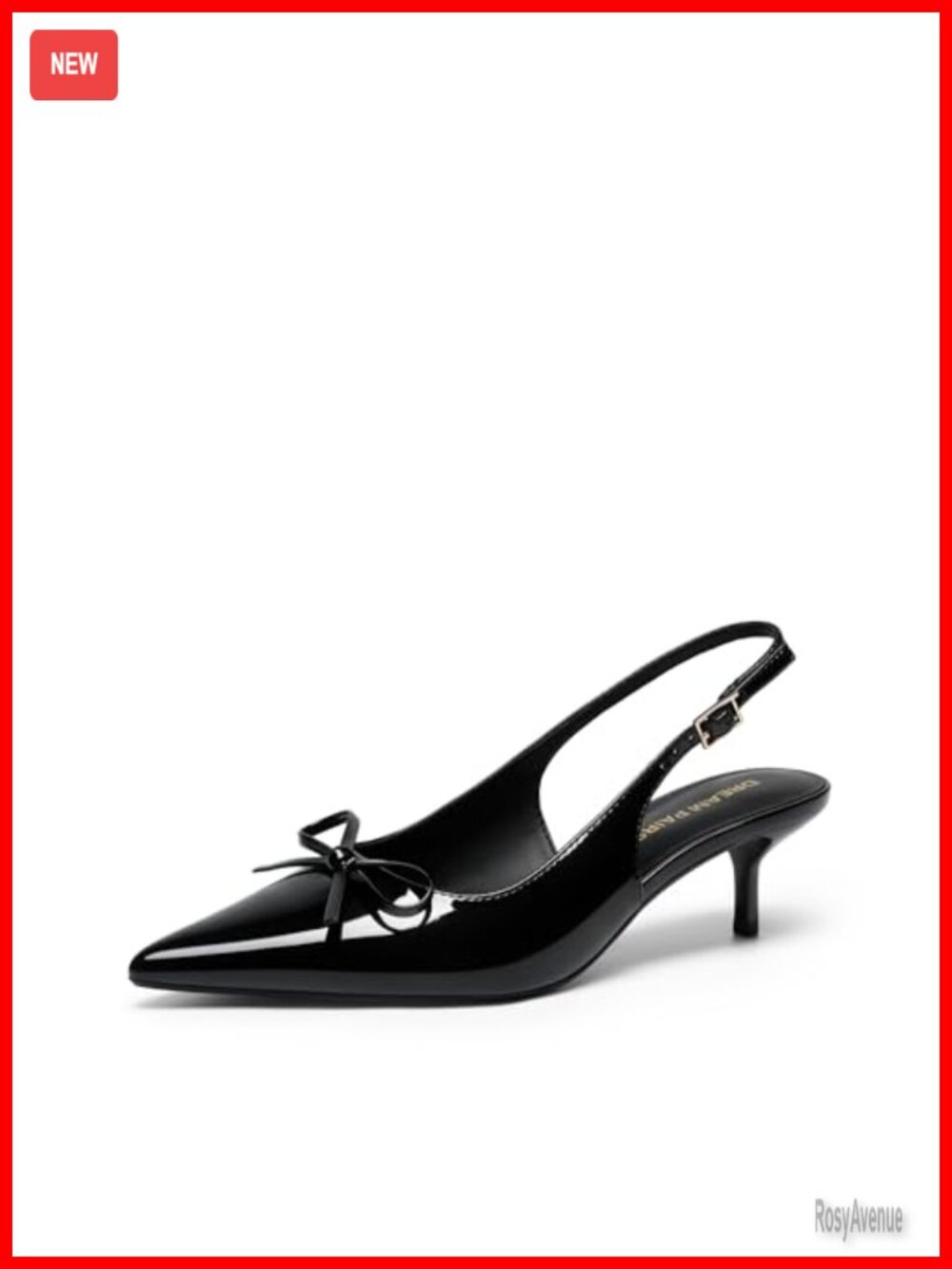 Slingback Kitten Heels Pointed Toe Bow Dress Shoes Comfortable Wedding Pumps